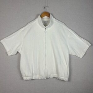 Vintage 90s Tuttle Golf Shacket Mens 2XL White Terrycloth Cropped Yacht Rock USA